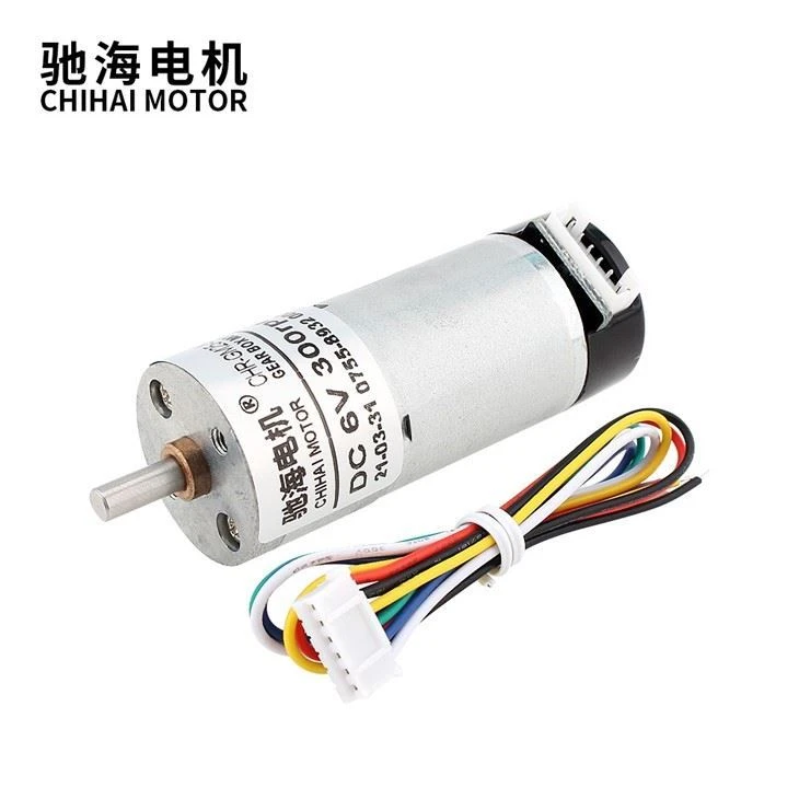 11PPR 25MM 6V 300RPM DC Brush Gear 370 Motor With Encoder