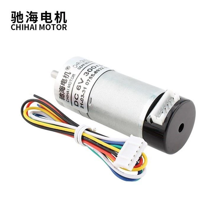 11PPR 25MM 6V 300RPM DC Brush Gear 370 Motor With Encoder