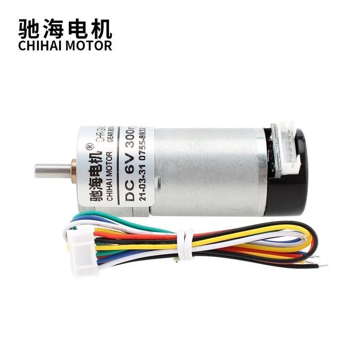 11PPR 25MM 6V 300RPM DC Brush Gear 370 Motor With Encoder