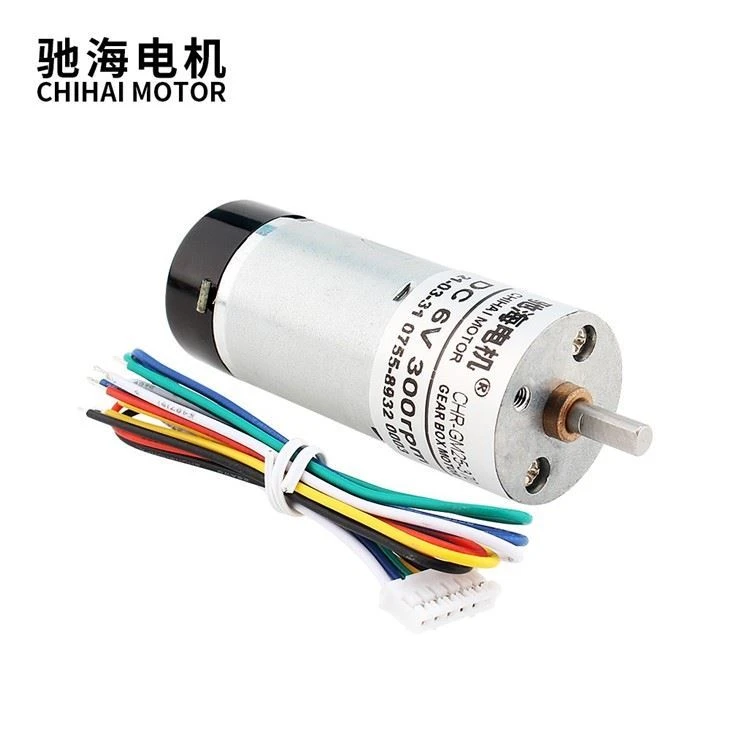 11PPR 25MM 6V 300RPM DC Brush Gear 370 Motor With Encoder